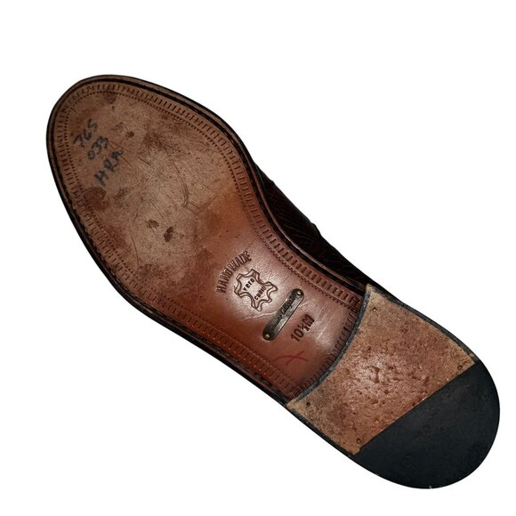 NEIMAN MARCUS  100% Genuine Alligator Handmade Mens Loafers Brown Sz 10.5 🔥 - Picture 7 of 9